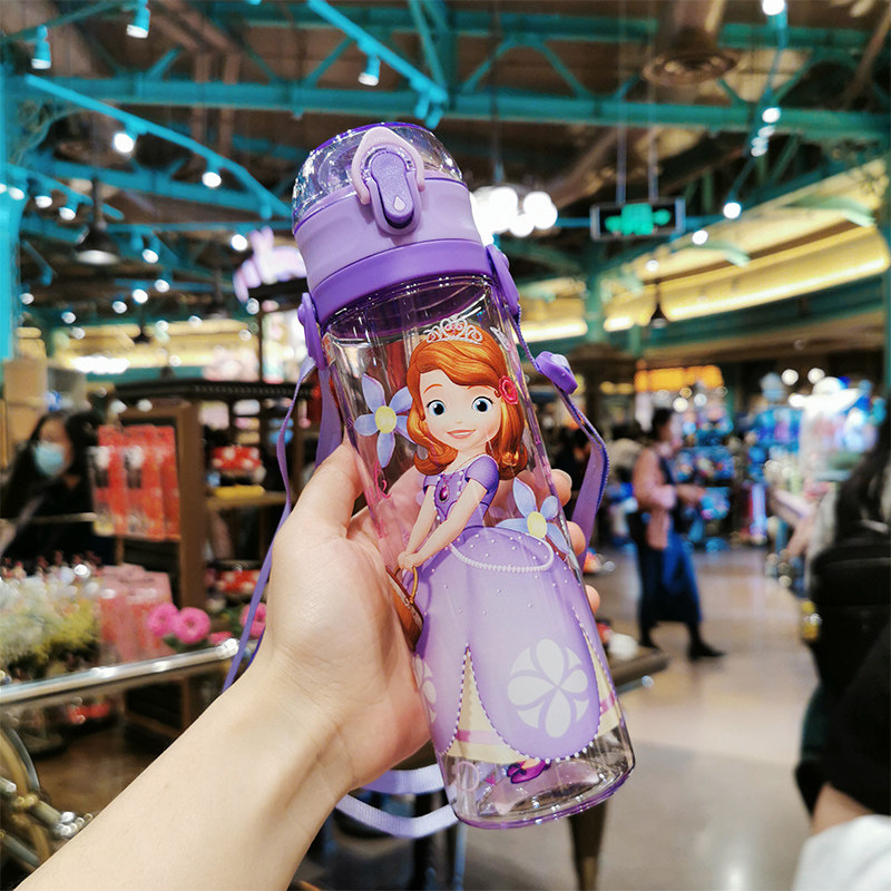迪士尼儿童水杯小学生防摔吸管杯夏季幼儿园小孩水壶女童可爱水瓶