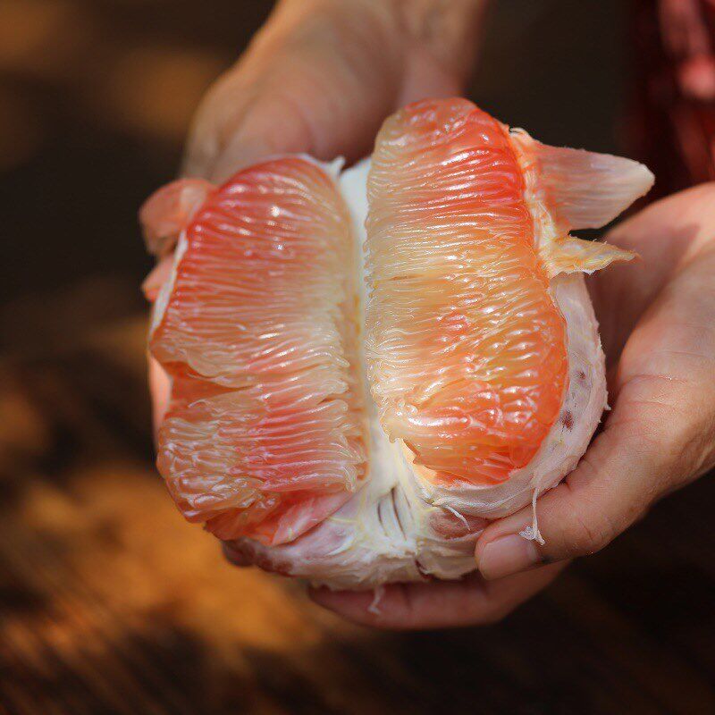 热销越南红心柚_正宗越南青皮红心翡翠蜜柚子5斤2个装甜爽多汁新鲜