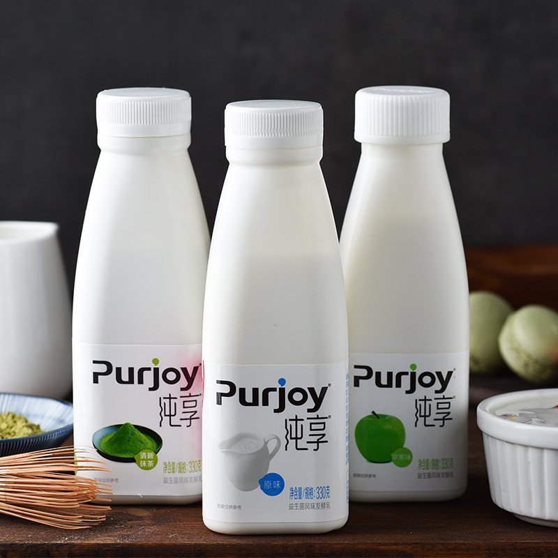 君乐宝纯享酸奶原味抹茶苹果风味酸牛奶发酵乳网红早餐奶330ml6瓶