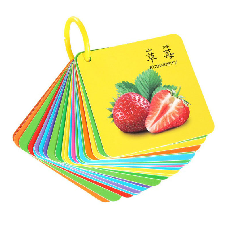 宝宝早教动物认知卡片撕不烂婴幼儿看图识物早教书儿童拼音数字卡