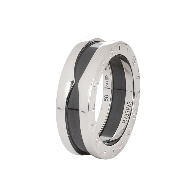 宝格丽戒指_bvlgari/宝格丽慈善款戒指925银镶嵌黑色陶瓷旗舰店正品