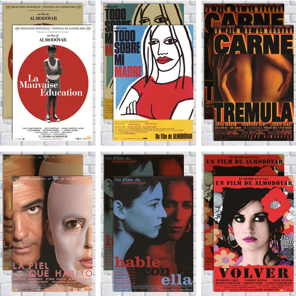 佩德罗阿莫多瓦电影海报 不良教育/对她说/关于我母亲的一切/回归