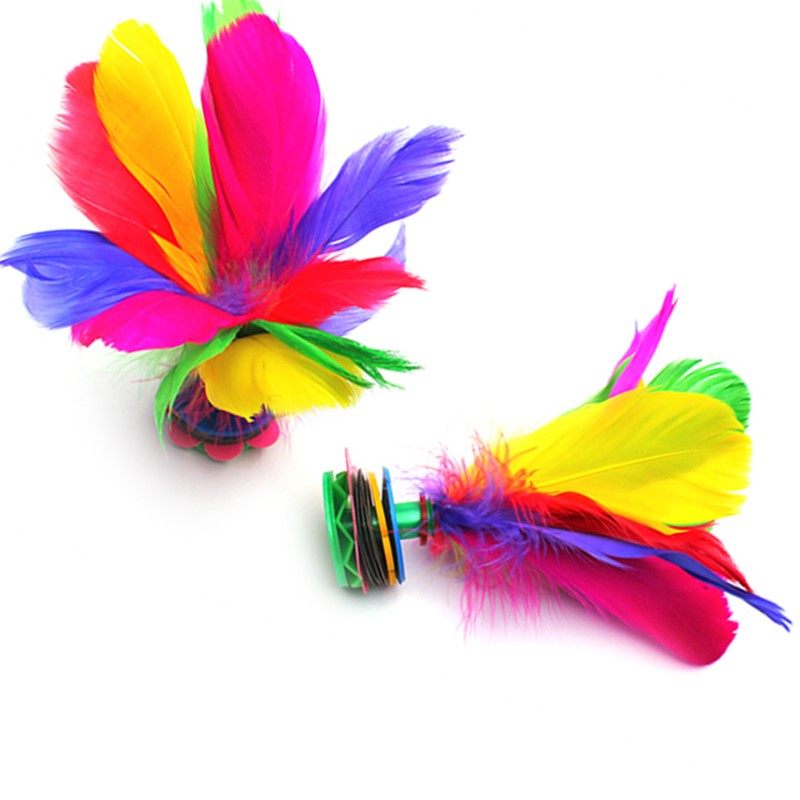 毽子小学生羽毛花毽初学者鸡毛彩色键子比赛儿童踺子幼儿园键子