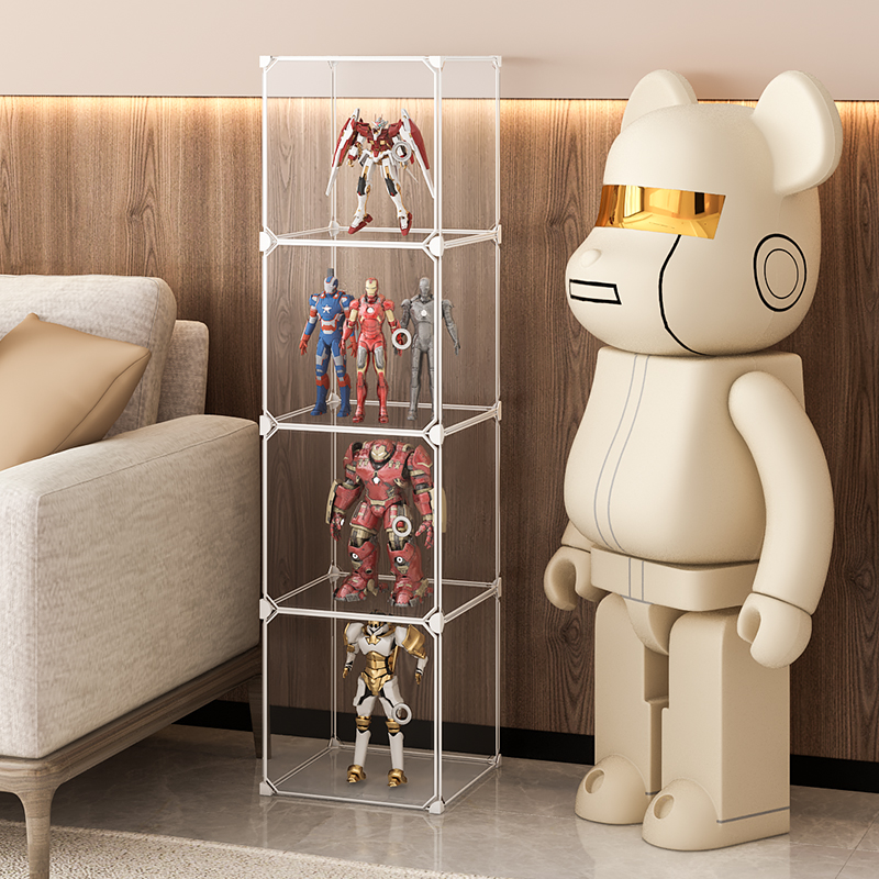 高达展示架模型收纳柜家用卧室积木玩具公仔手办透明防磕碰陈列盒