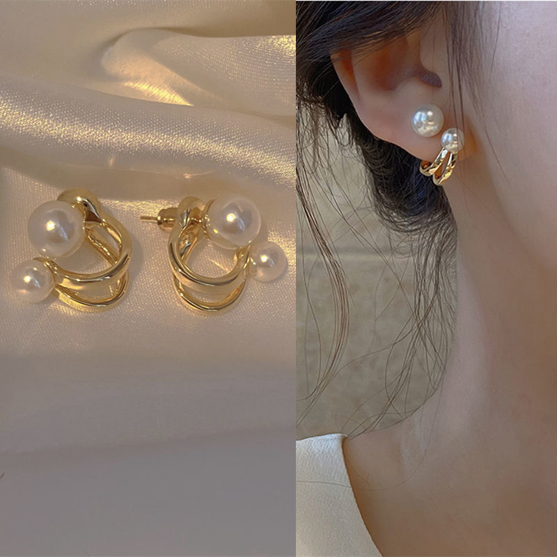 一款两戴珍珠耳环女小众个性设计耳钉