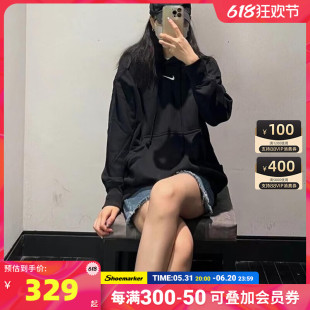 NIKE耐克2024年春秋款女子连帽加绒运动休闲时尚卫衣套头衫DQ5861