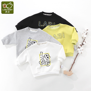 【2021秋冬商场同款】拉比男女童卫衣韩版婴儿修身长袖空气层T恤