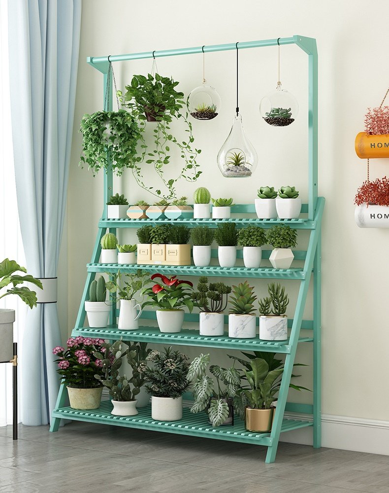 室外花架子防水防晒实木北欧风格肉肉内客厅放盆的阳台落地式折叠