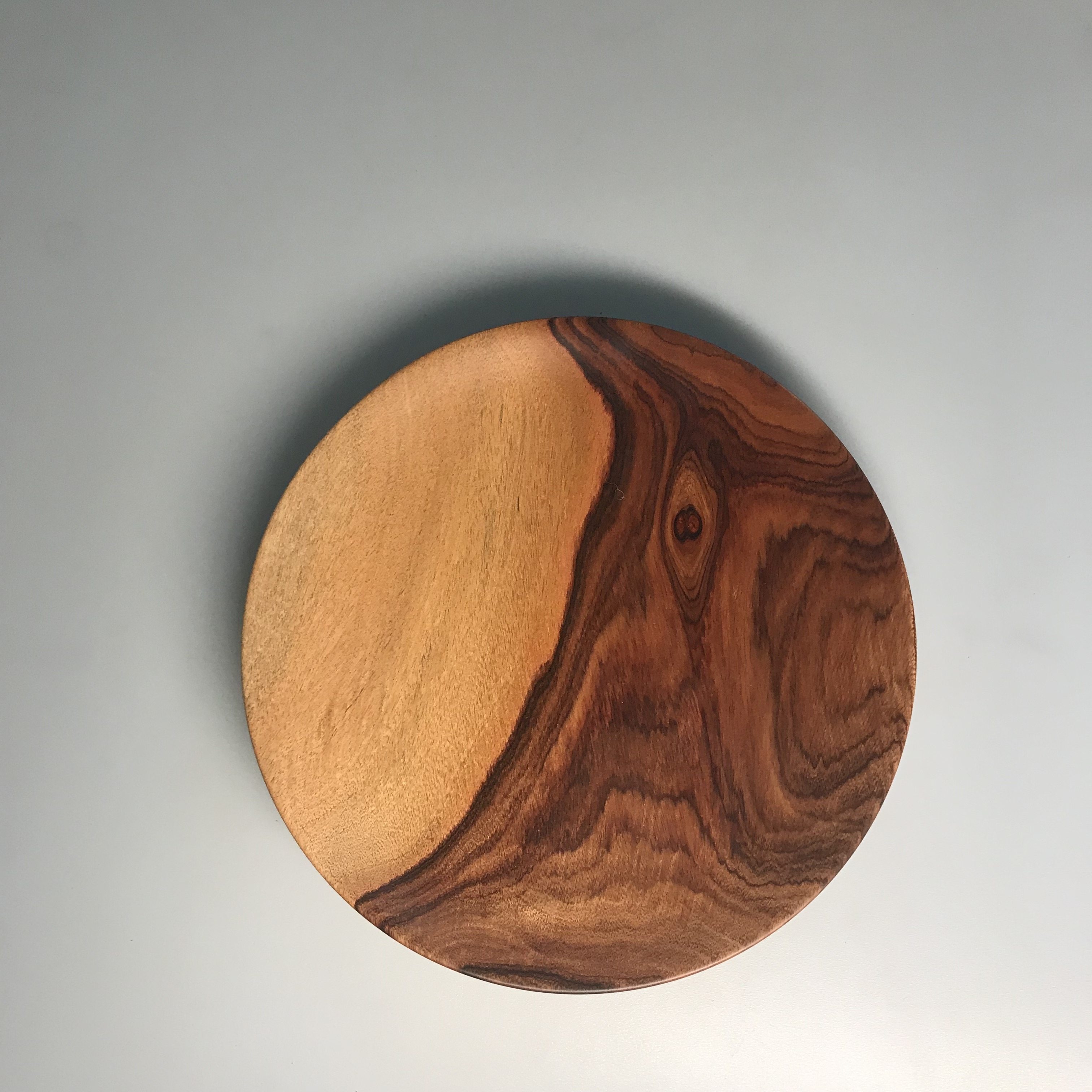 王石头木作 非洲花梨木 自然纹理茶点木盘