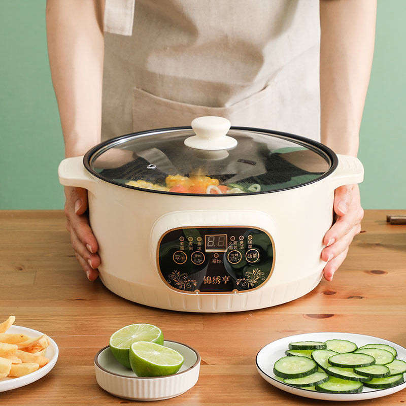 电煮锅多功能家用学生宿舍煮面小电锅电炒菜炒锅蒸煮一体锅电火锅