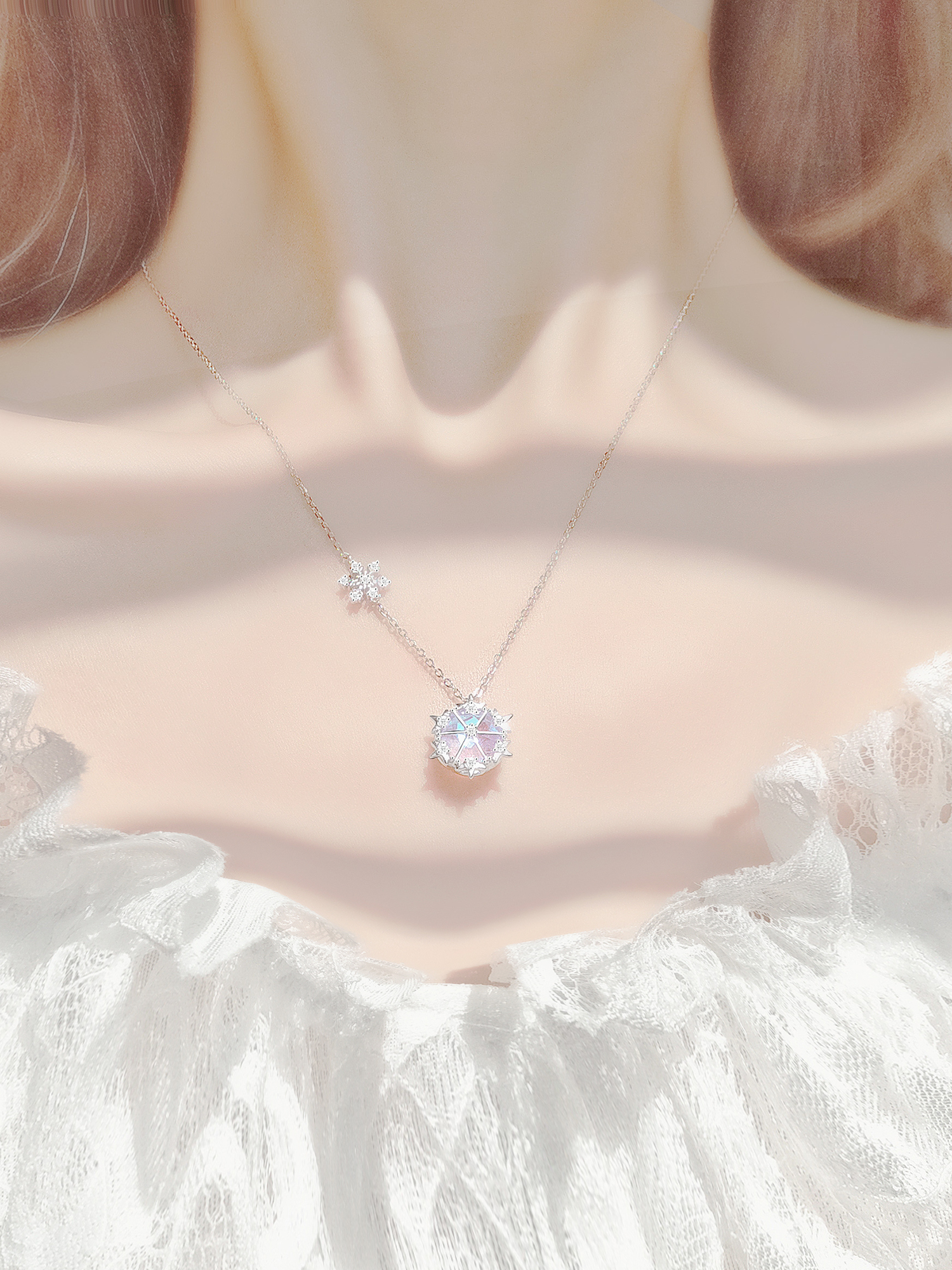 周大福银项链女