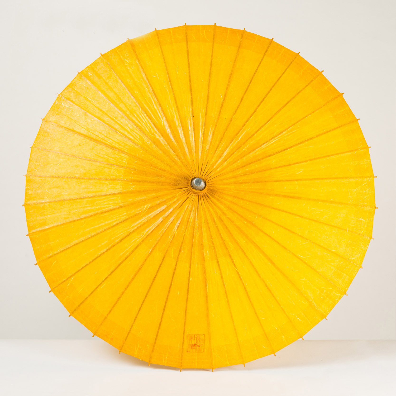 非遗作品油纸伞纯手工传统余杭油纸伞黄色 预售