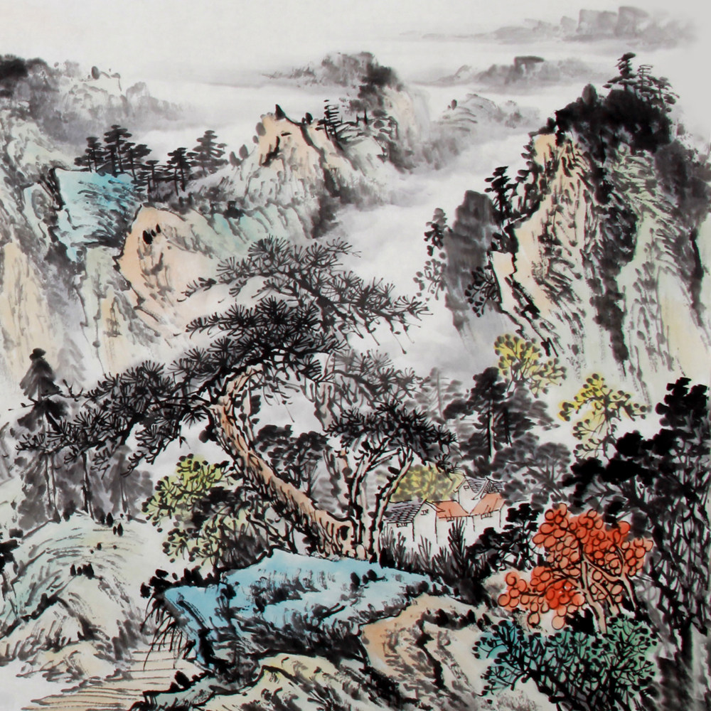 杨光华《精品山水小六尺系列 烟云振群峰》