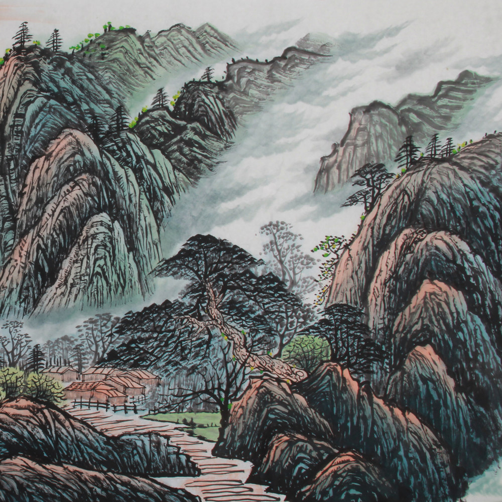 王绍德《精品四尺山水系列 春山鸣泉》