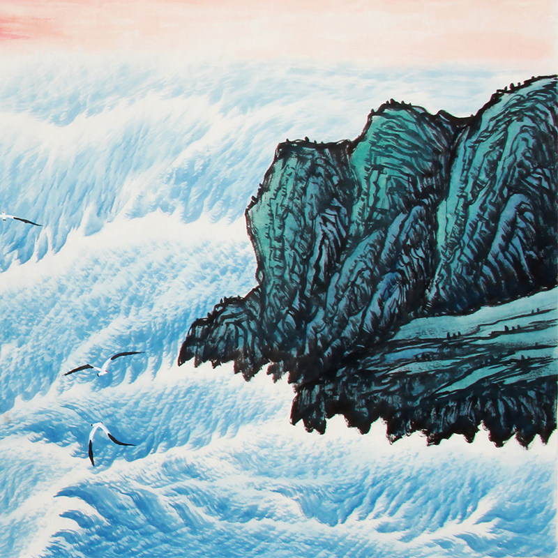 周天《精品山水小六尺系列 海纳百川》