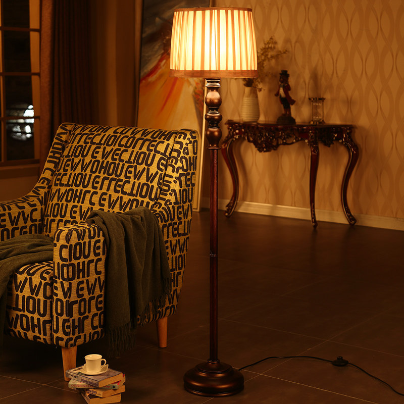 美式简约地灯客厅卧室书房创意装饰落地灯古典酒店别墅大堂地灯