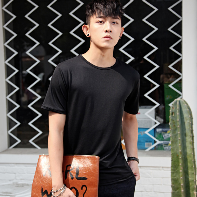 男装t恤靓仔上衣修身纯色t恤