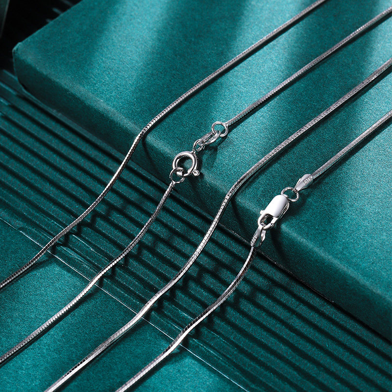 结实版925纯银蛇骨链女锁骨项链设计素链子银链银镀白金18k无吊坠