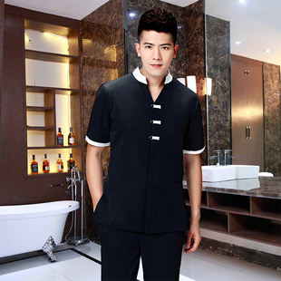 工作服 spa养生会所技师按摩足浴制服长裤套装 美容师工作服2018夏季