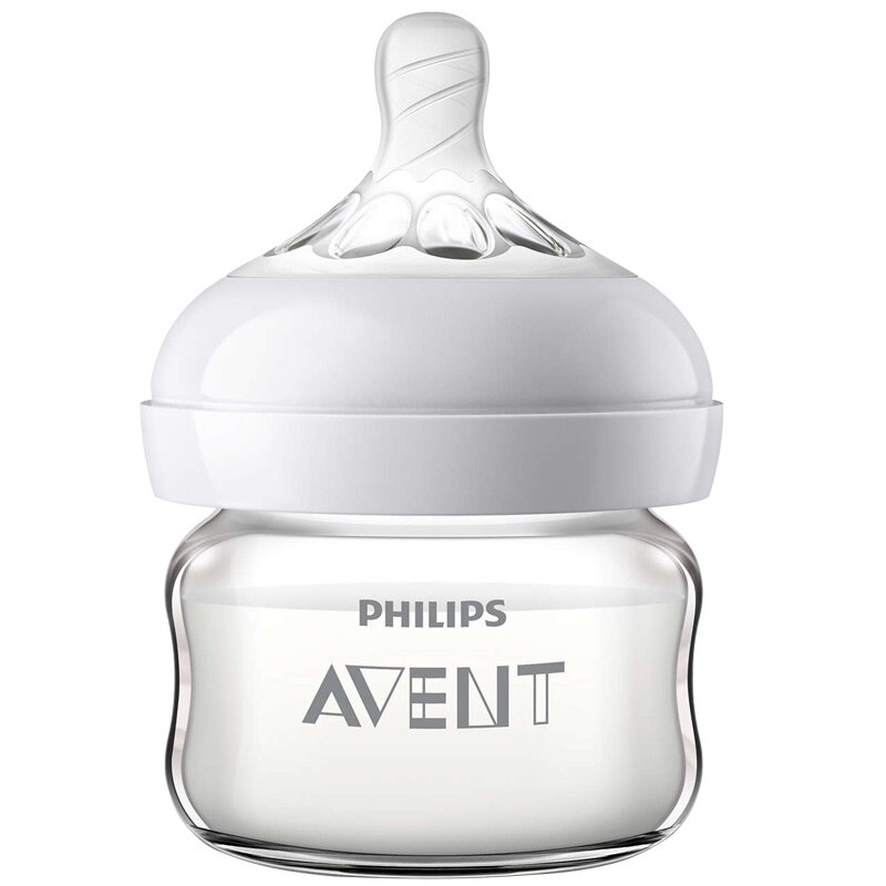 飞利浦新y安怡新生婴儿玻璃小奶瓶初生宝宝宽口径防胀气可做储奶