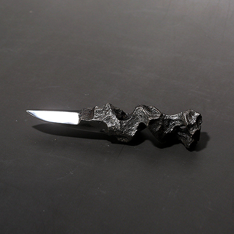 太湖石印象 纯手工铸铁锻造玄铁普洱茶刀 静迟美学出品