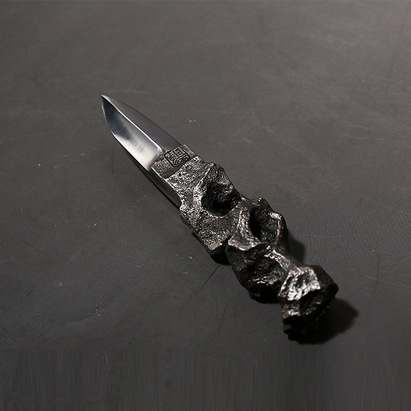 太湖石印象 纯手工铸铁锻造玄铁普洱茶刀 静迟美学出品