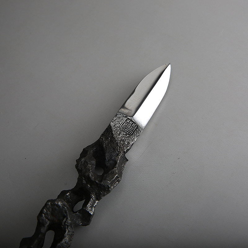 太湖石印象 纯手工铸铁锻造玄铁茶刀 静迟美学出品