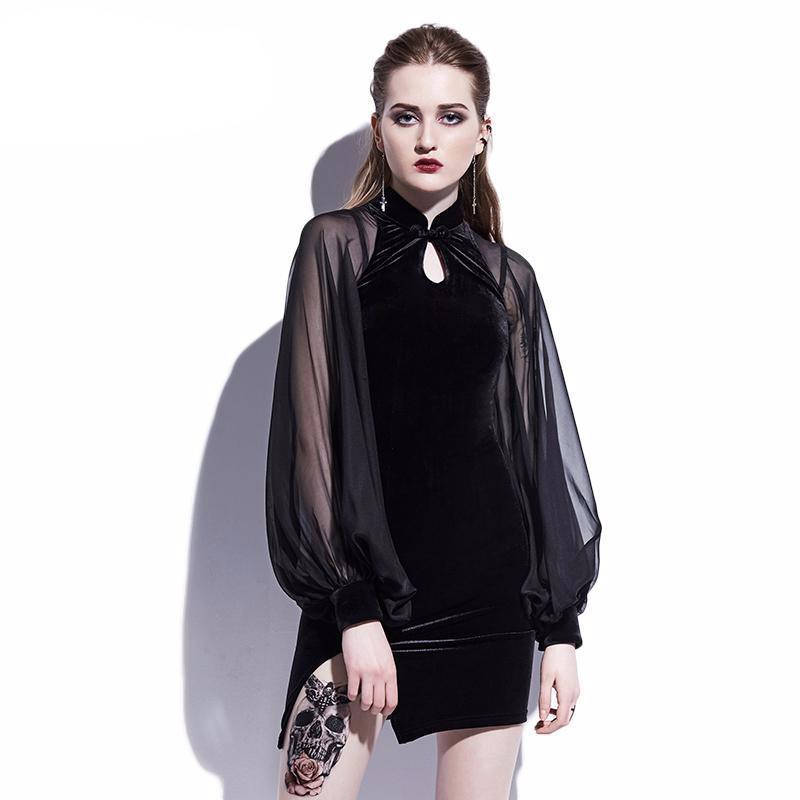 19 chiffon velvet lantern sleeves slim cheongsam dress连衣裙|msdalam kategori sukan/pakaian kasual, skirt, pakaian sukan - dari Buy2taobao.com untuk memberikan perkhidmatan ejen Taobao profesional membeli