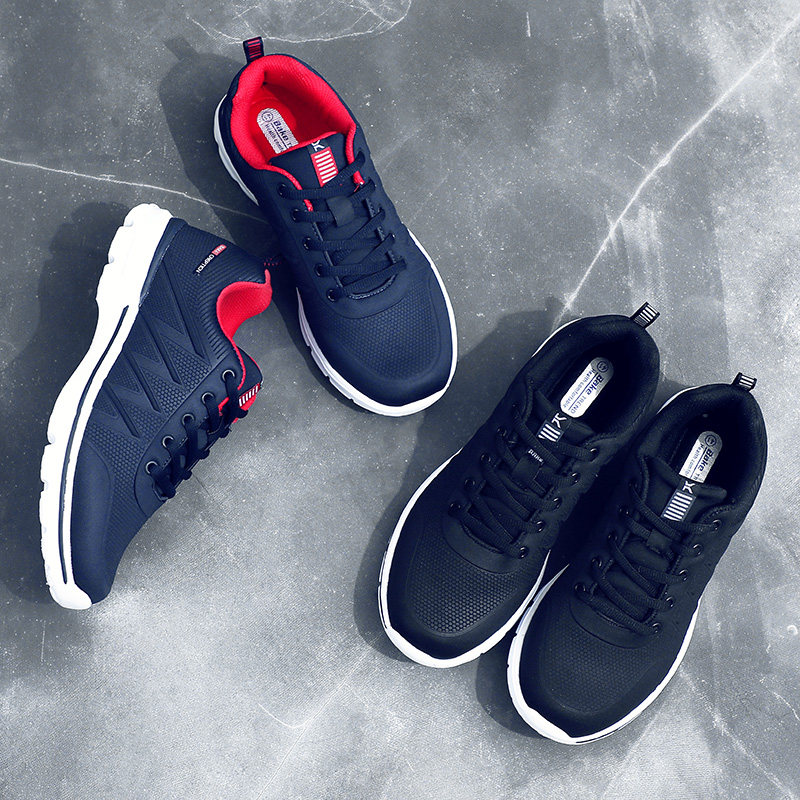 霸克男鞋2018春季休闲鞋学生跑步鞋轻便厚底减震运动鞋韩版健步鞋