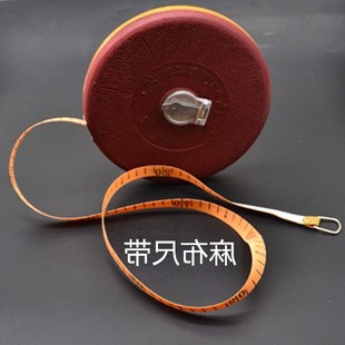 日本购hj50米长皮尺纤维尺软皮麻布尺20米30米50米长盘式卷尺手摇