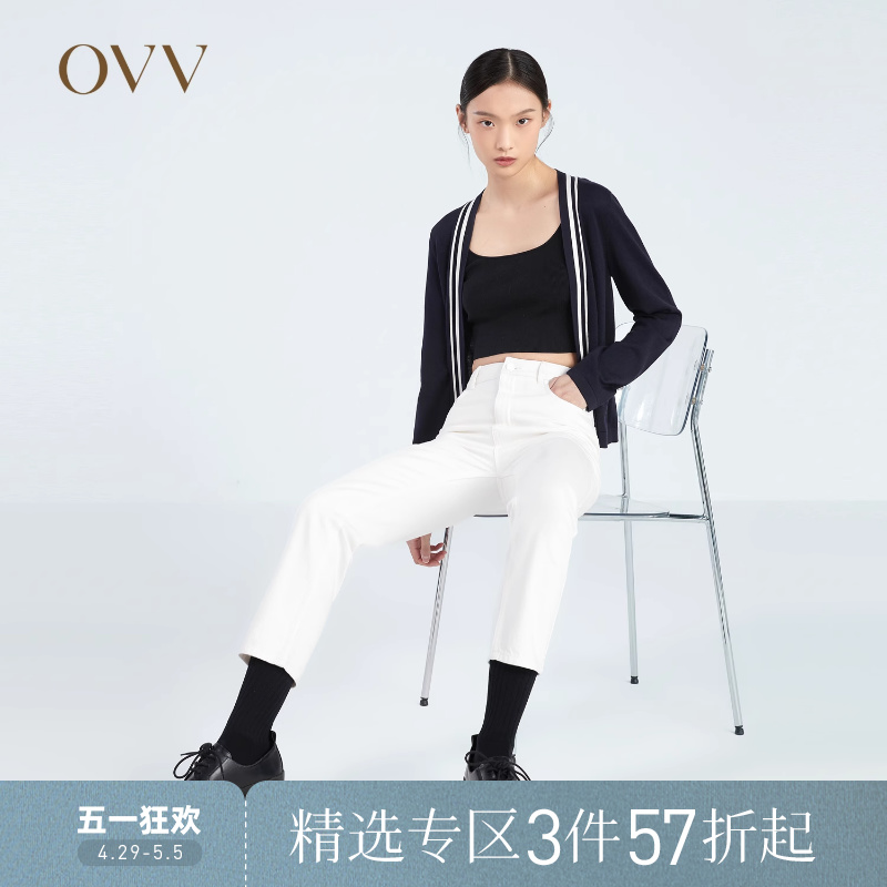 OVV春夏热卖女装桑蚕丝长绒棉质混纺针织开衫外套