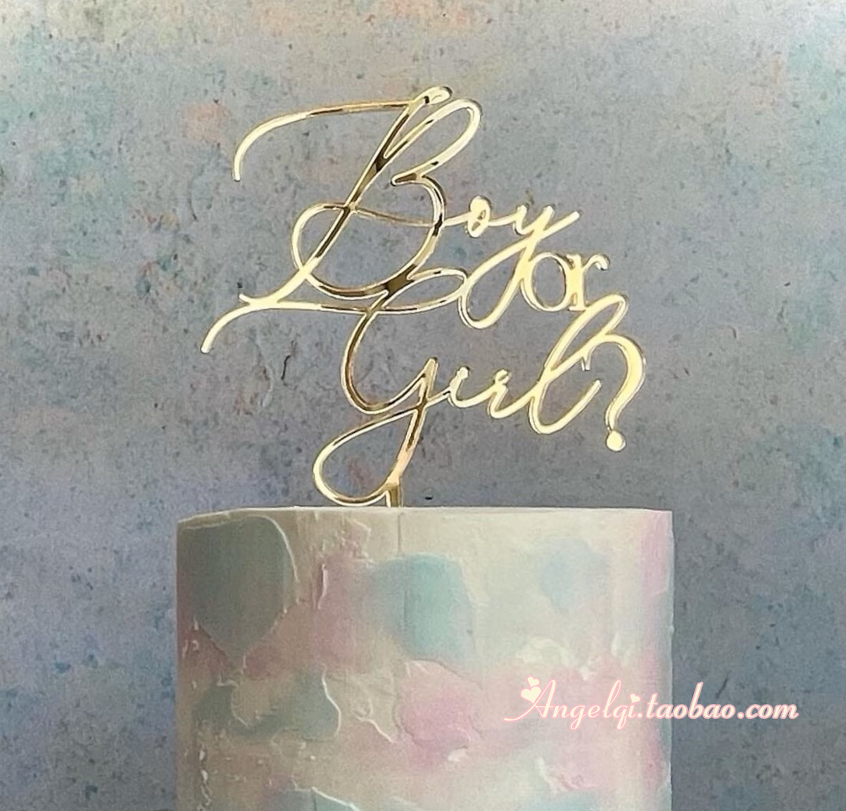 Gender Reveal Cake Topper婴儿出生性别揭示蛋糕插牌BabyShower