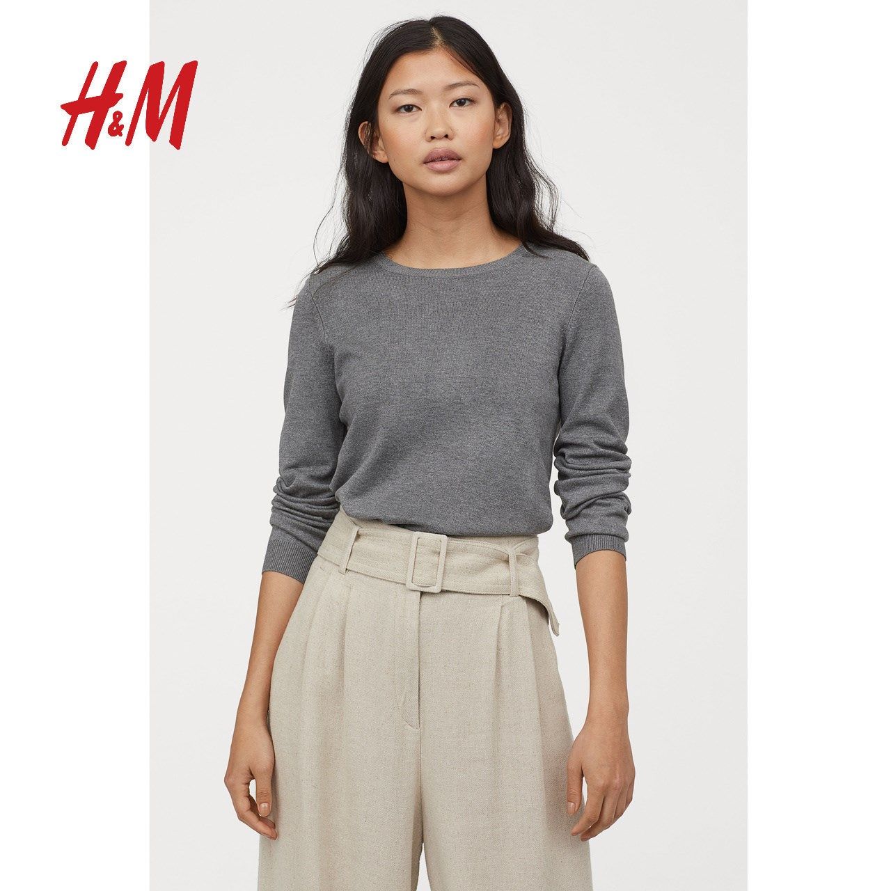 一折hm女装毛衣蓝色