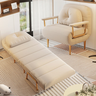 神憩折叠床2024奶油风云朵沙发床可折叠单人两用新款小户型沙发椅