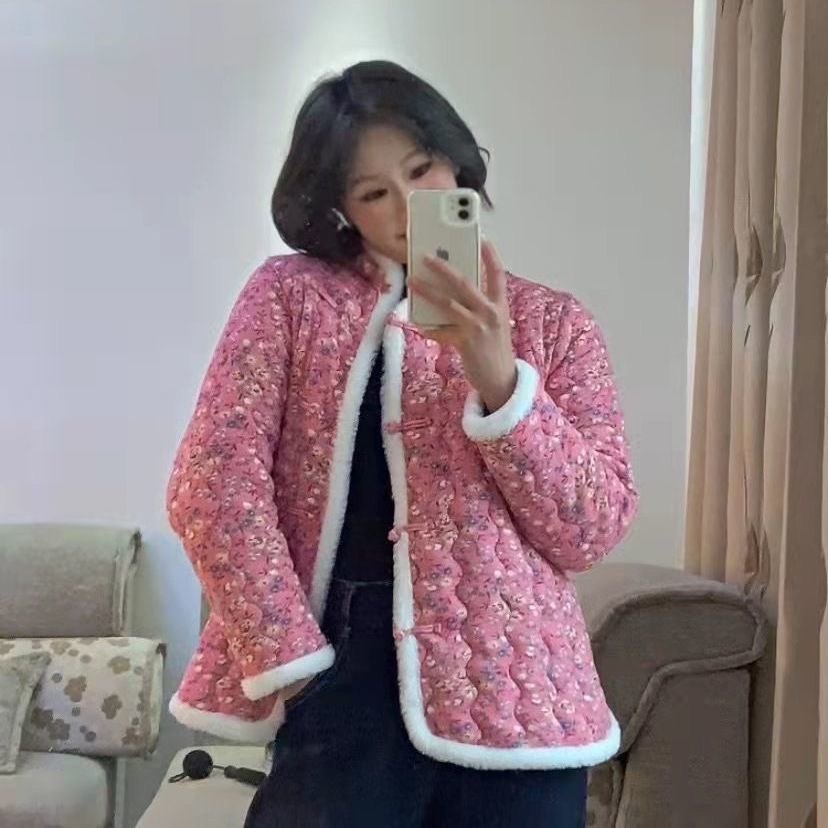 2022新款网红花棉袄亲子装爆款小花袄女童衣服女孩棉衣碎花棉袄