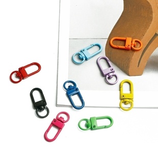 5个糖果色喷漆钥匙扣 手工自制diy钥匙圈口罩链挂件包包装饰配件
