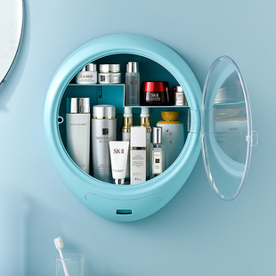 化妆品收纳盒壁挂式免打孔防尘家用大容量卫生间挂墙上浴室置物架
