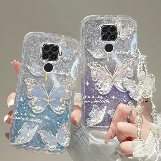 华为nova5/5z/5pro/5ipro手机壳透明软套nova5/5z/5pro/5ipro全包防摔可爱硅胶潮奢华高档蝴蝶手链