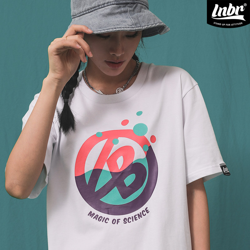 lnbr字母logo短袖t恤国潮原创夏季宽松休闲百搭情侣tee