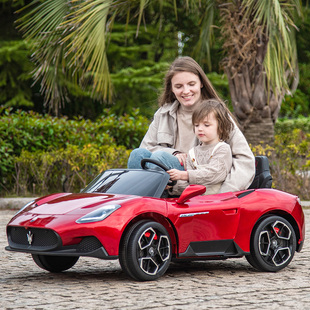 新品玛莎拉儿童电动车四轮宝宝大型玩具车可坐大人双人小孩遥控汽