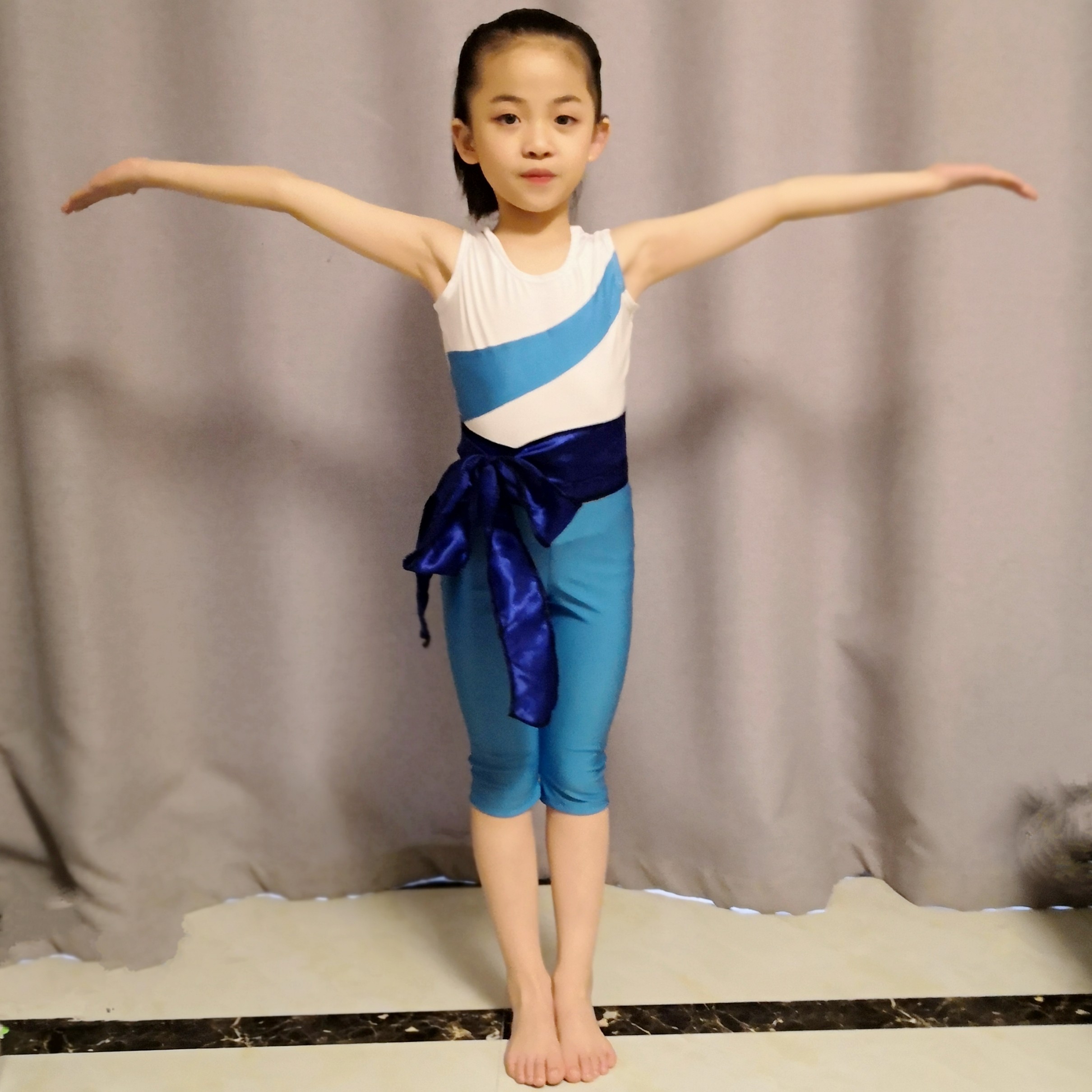 儿童舞蹈服万泉河水群舞连体服小舞者桃李杯舞衣中国舞成人演出服