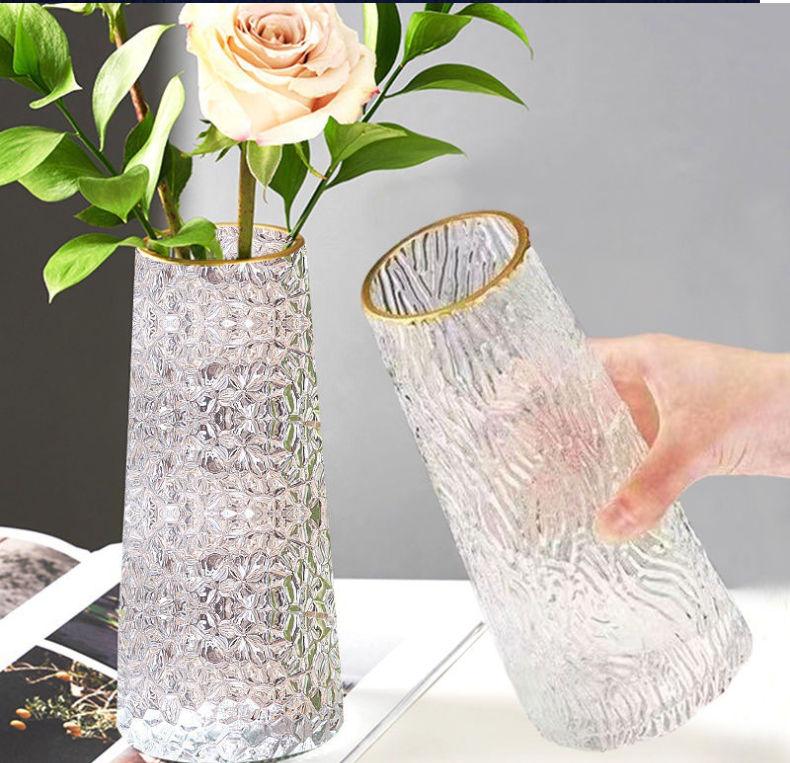 简约创意透明玻璃花瓶桌面水养玫瑰鲜花瓶北欧ins风客厅插花摆件