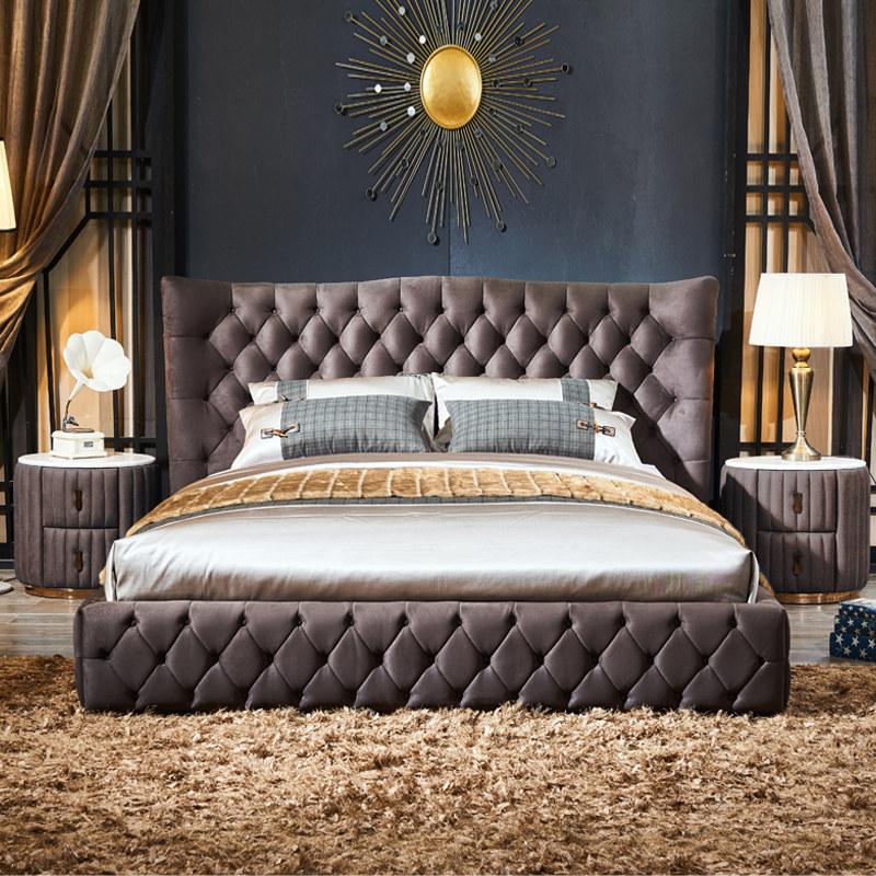 意式极真皮软床主大床米2米卧次卧2双人软包婚床现简代简约