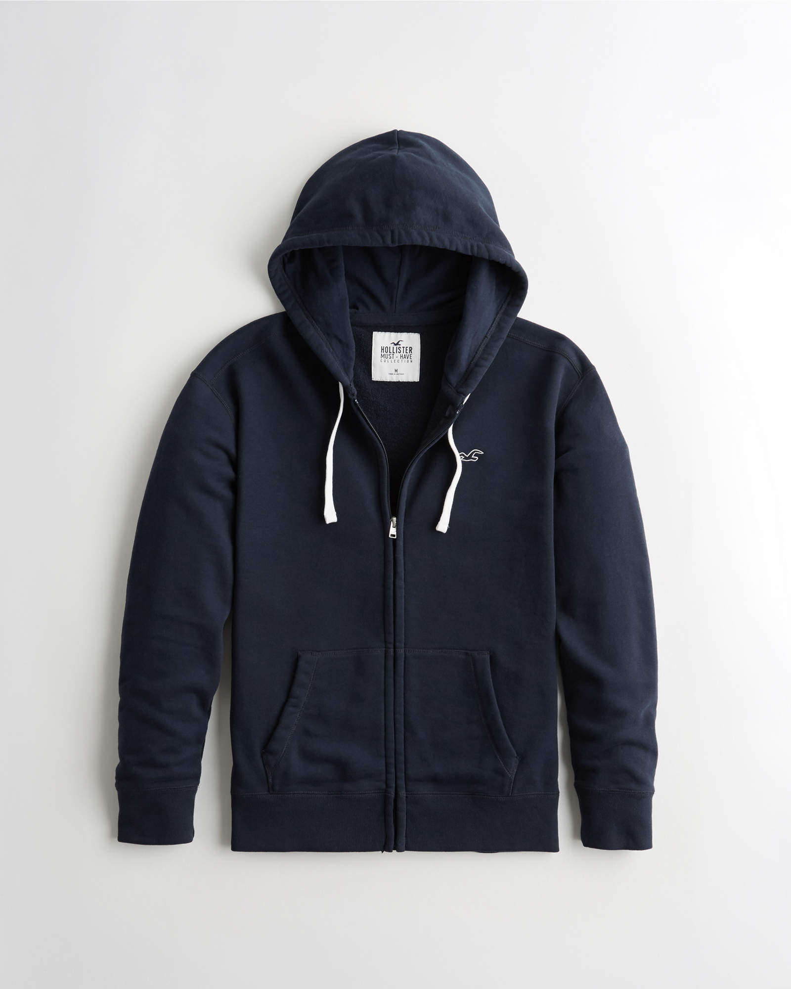 hollister男装秋冬季加绒卫衣男士开衫hco运动保暖加厚外套连帽潮