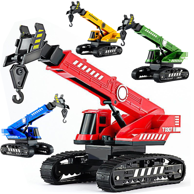 儿童工程车玩具吊机模型仿真升降起重