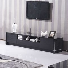 时尚现代宜家简约大小户型厅柜黑色橡木钢化玻璃电视柜茶几组合