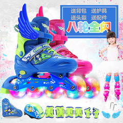 隆峰初学者溜冰鞋儿童全套装男女童直排轮滑鞋10岁小孩滑冰可调节