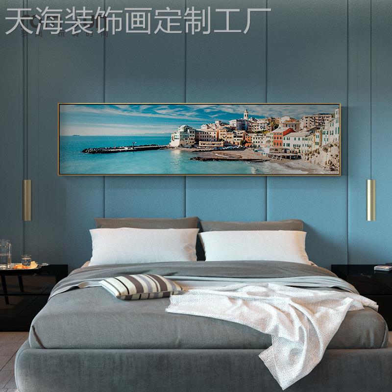 网红现代轻奢卧室床头美装饰画唯爱琴客海壁画北欧风简约厅背景墙