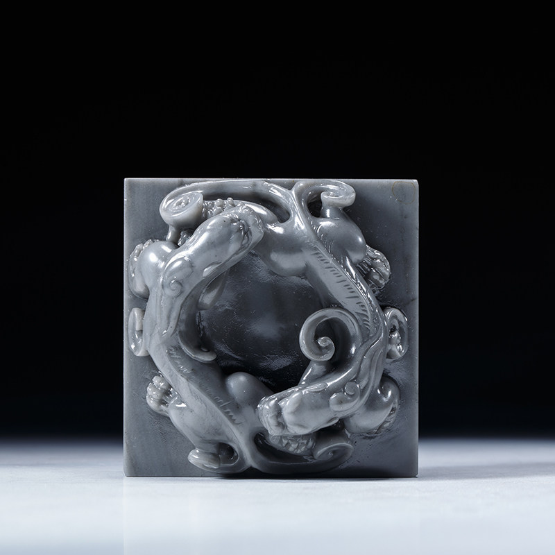 ss0932 寿山坑头石《螭虎印钮》石质上乘 章形完美 纹路奇特 藏品