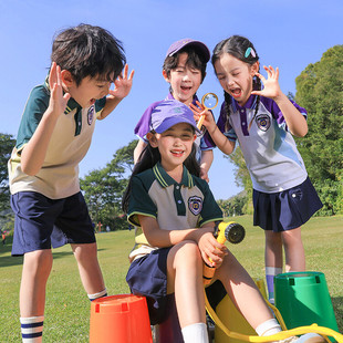 小学生校服夏季短袖套装一年级小童班服订制夏天运动服幼儿园园服